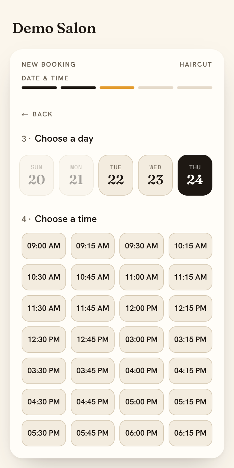 Choose a time