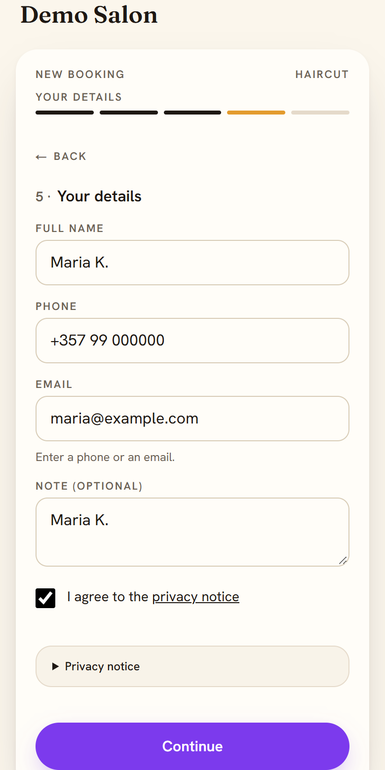 Your details