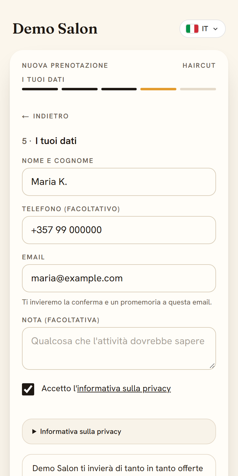 I tuoi dati